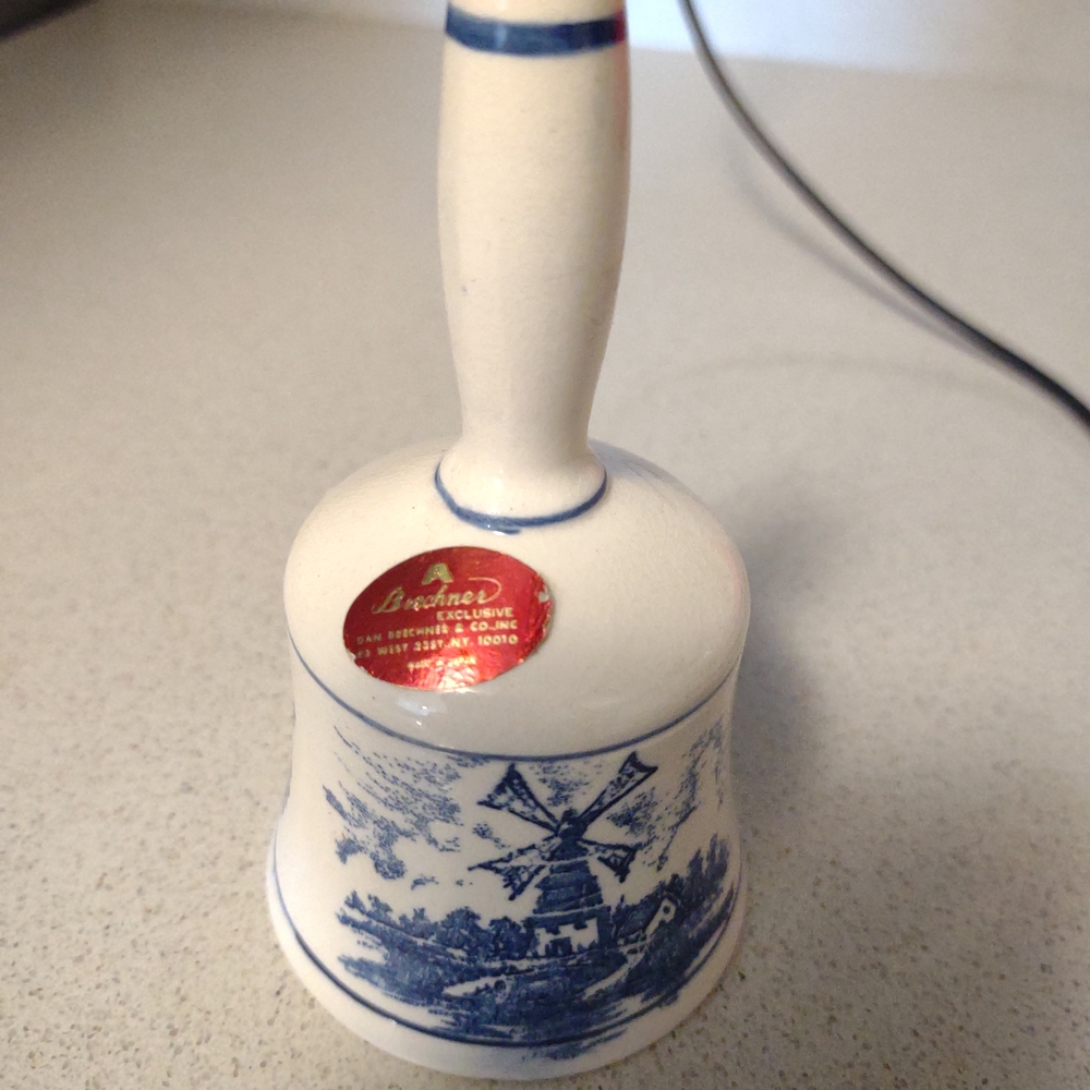 SALE Blue and White Decorative Bell by Bremer
